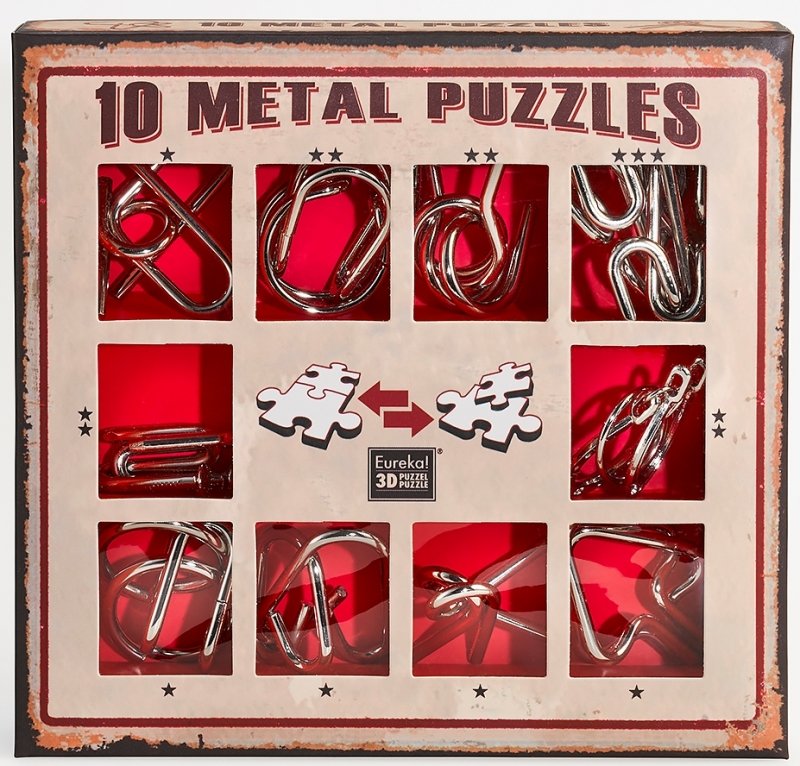 

Набор из 10 металлических головоломок (красный) / 10 Metal Puzzles red set