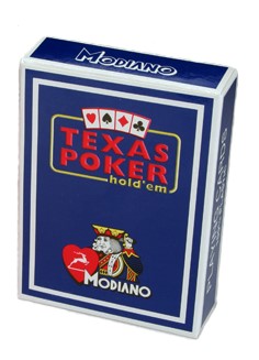 Карты "Modiano Texas Poker" 100% plastic 2 jumbo index blue