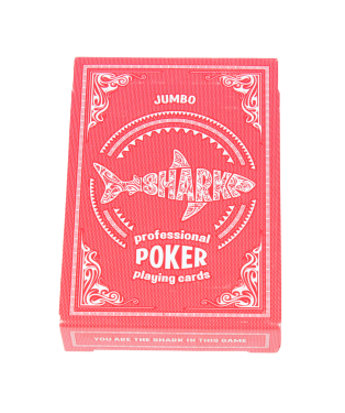 Игральные карты серия "Shark" red 54 шт/колода (poker size index jumbo, 63*88 мм)