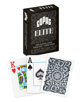 картинка Карты "1546 Elite Plastic Poker Size Jumbo Index black Single deck" от магазина Gamesdealer.ru