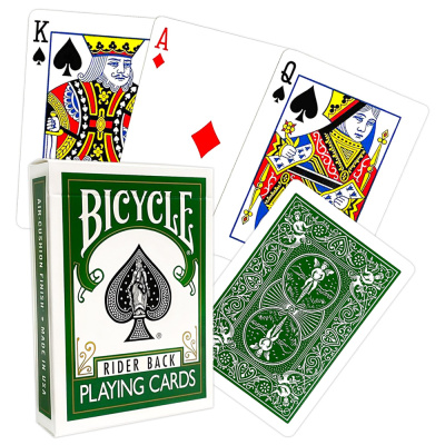 картинка Карты "Bicycle rider back standard poker plaing cards Green back" магазин Gamesdealer.ru являющийся официальным дистрибьютором в России  картинка Карты "Bicycle rider back standard poker plaing cards Green back" от магазина Gamesdealer.ru