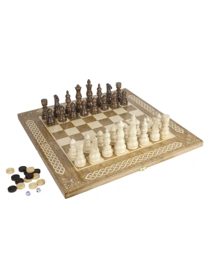 картинка Шахматы + Шашки + Нарды 3 в 1 "Амбассадор 5", 50 см, ясень, Partida от магазина Gamesdealer.ru