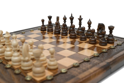 картинка Шахматы + нарды резные "Гамбит 1" 40, Simonyan от магазина Gamesdealer.ru