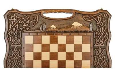 картинка Шахматы + нарды резные с Араратом 2, ручкой, Haleyan от магазина Gamesdealer.ru