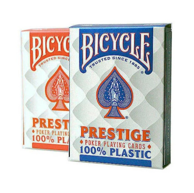 Карты "Bicycle Prestige Rider 100% Plastic Jumbo red/blue"