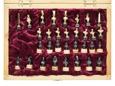 картинка Шахматы малые "Египетская сила" чернение от магазина Gamesdealer.ru