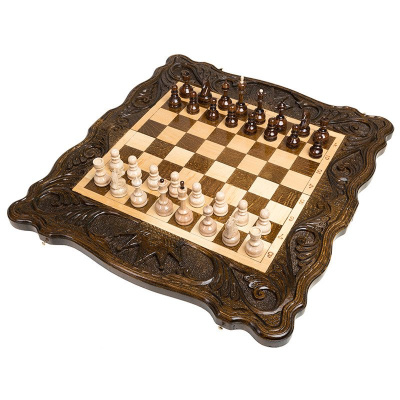 Шахматы + нарды резные "Корона"  50, Haleyan