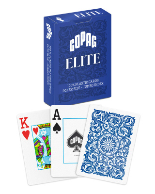 Карты "1546 Elite Plastic Poker Size Jumbo Index blue Single deck"