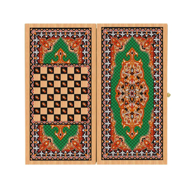 картинка Нарды + Шашки Аравия Зеленые малые (Россия, дерево, 40 см), Partida от магазина Gamesdealer.ru