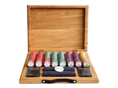 Набор для покера Valentino Ceramic на 500 фишек в кейсе из бука, Partida