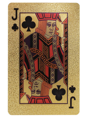 картинка Карты игральные пластиковые золотые с красным 500 ЕВРО (54 шт.) от магазина Gamesdealer.ru