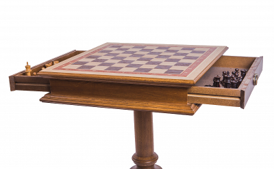 картинка Шахматный стол Эксклюзив, темный дуб, с фигурами Woodgame от магазина Gamesdealer.ru