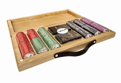 картинка Набор для покера Valentino Ceramic на 300 фишек в кейсе из бука, Partida от магазина Gamesdealer.ru