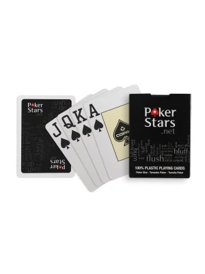 картинка Карты «Poker Stars» Copag 100% пластик, черные магазин Gamesdealer.ru являющийся официальным дистрибьютором в России  картинка Карты «Poker Stars» Copag 100% пластик, черные от магазина Gamesdealer.ru