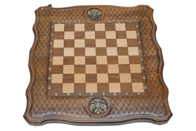 картинка Шахматы + нарды резные "Герб РФ" 50, Haleyan от магазина Gamesdealer.ru