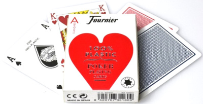 картинка Карты "Fournier no. 2800 jumbo index" 100% пластик от магазина Gamesdealer.ru