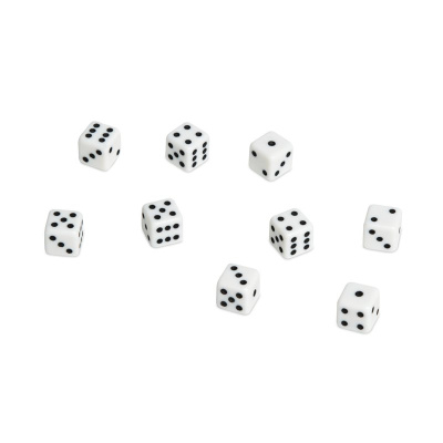 картинка Кости игральные пластиковые, 12 мм, 1 шт, цвет белый от магазина Gamesdealer.ru