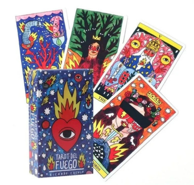 картинка Карты Таро "Fournier Ricardo Cavolo Tarot Del Fuego" Reprint / Колода Пламени TAROMANIA от магазина Gamesdealer.ru