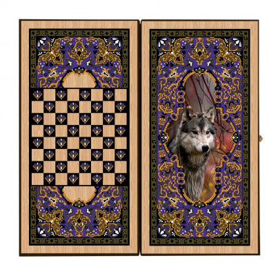 картинка Нарды + Шашки Сирия Волк средние (Россия, дерево, 50 см), Partida от магазина Gamesdealer.ru