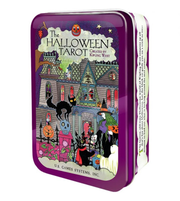 картинка Карты Таро "Halloween Tarot In a Tin" US Games / Таро Хэллоуина Мини от магазина Gamesdealer.ru