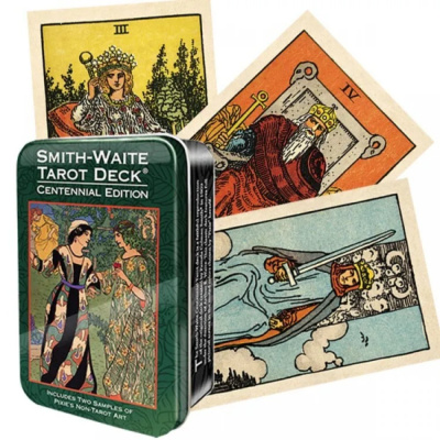 картинка Карты Таро "Smith-Waite Tarot Deck Centennial" US Games / Таро Столетия Смита-Уэйта в жестяной банке от магазина Gamesdealer.ru
