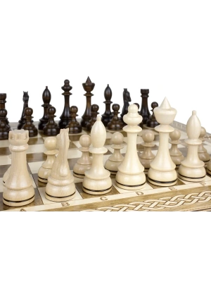 картинка Шахматы + Шашки + Нарды 3 в 1 "Амбассадор 4", 40 см, ясень, Partida от магазина Gamesdealer.ru