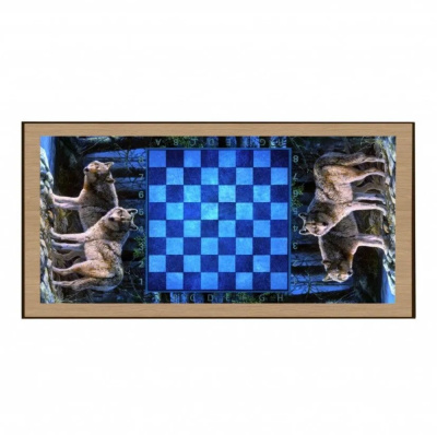 картинка Нарды + Шашки Сирия Волки в лесу средние (Россия, дерево, 50 см), Partida от магазина Gamesdealer.ru