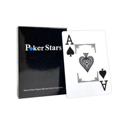 Карты для покера "Poker Stars" 100% пластик, синие Карты для покера "Poker Stars" 100% пластик, синие