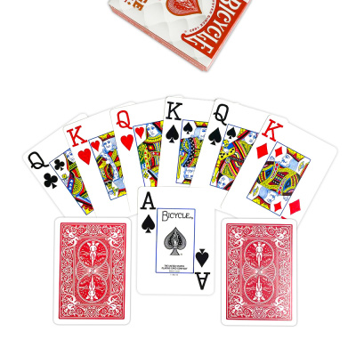 картинка Карты "Bicycle Prestige Rider 100% Plastic Jumbo red" от магазина Gamesdealer.ru