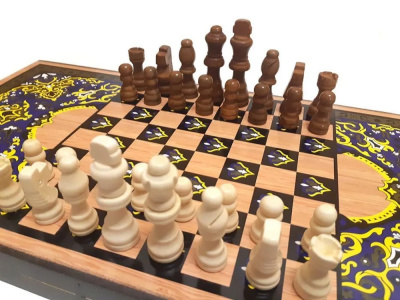 картинка Шахматы + нарды + шашки "Сирия Тадж Махал" большие от магазина Gamesdealer.ru