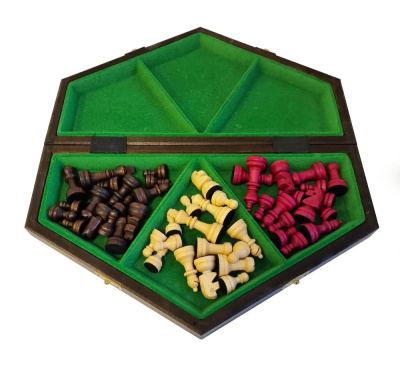 картинка Шахматы "На троих" средние, Madon (деревянные, Польша) от магазина Gamesdealer.ru