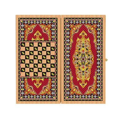 картинка Нарды + Шашки Аравия Красные малые (Россия, дерево, 40 см), Partida от магазина Gamesdealer.ru