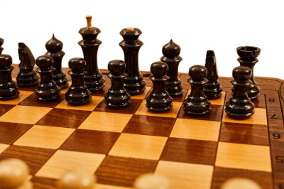 картинка Шахматы + нарды резные 40 с ручкой, Haleyan от магазина Gamesdealer.ru