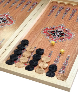 картинка Нарды + Шашки Аравия Волк малые (Россия, дерево, 40 см), Partida от магазина Gamesdealer.ru