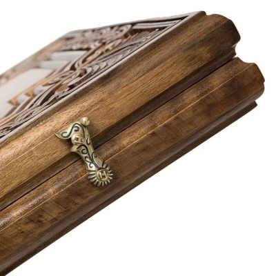 картинка Нарды резные "Армянский узор" с серебром 60 орех, Haleyan от магазина Gamesdealer.ru