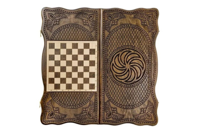 картинка Нарды резные "Тёмный Узор 5" 60, Mirzoyan от магазина Gamesdealer.ru