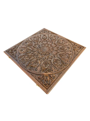 картинка Нарды резные "Орнамент 2" с цельным рисунком, Mkhitaryan от магазина Gamesdealer.ru