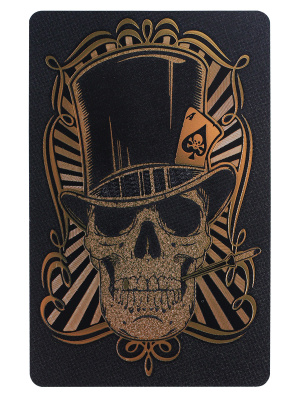 картинка Карты игральные пластиковые золотые с чёрным Череп (54 шт.) от магазина Gamesdealer.ru