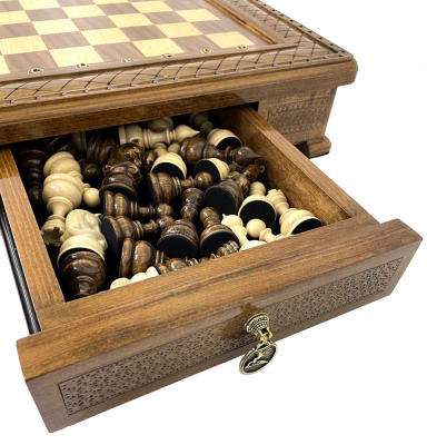 картинка Шахматы резные "Квадро" в ларце 50, Haleyan от магазина Gamesdealer.ru