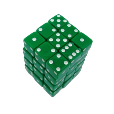 картинка Кости игральные пластиковые, 12 мм, 1шт, цвет зеленый от магазина Gamesdealer.ru