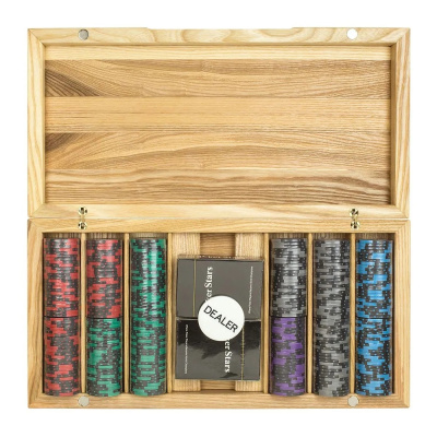 картинка Набор для покера Black Stars на 300 фишек в кейсе из ясеня v2, Partida от магазина Gamesdealer.ru