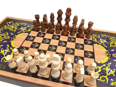 картинка Шахматы + нарды + шашки "Сирия Башня" средние от магазина Gamesdealer.ru