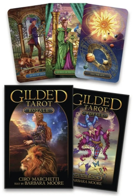 картинка Карты таро "Gilded Tarot Royale Book & Deck" Llewellyn / Позолоченная Королевская Колода от магазина Gamesdealer.ru