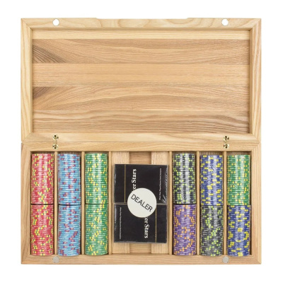 картинка Набор для покера EPT Ceramic на 300 фишек в кейсе из ясеня v2, Partida от магазина Gamesdealer.ru