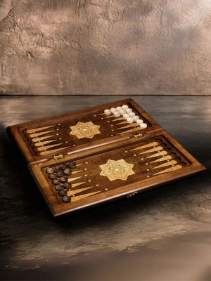 картинка Нарды резные "Золотой Узор 2" 50, Mirzoyan от магазина Gamesdealer.ru