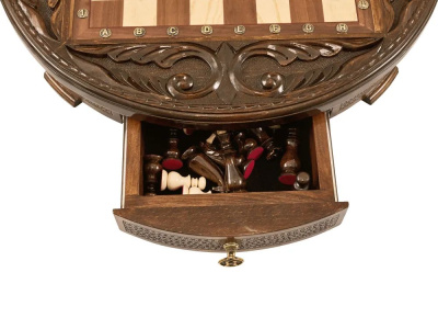 картинка Шахматы резные в ларце "Круг Света" 50, Haleyan от магазина Gamesdealer.ru