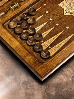 картинка Нарды резные "Золотой Узор 2" 50, Mirzoyan от магазина Gamesdealer.ru