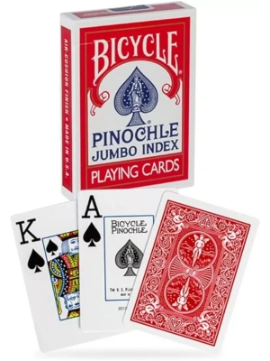 Карты "Bicycle Pinochle Jumbo Index Red"