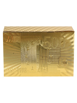 картинка Карты игральные пластиковые золотые 500 ЕВРО (54 шт.) от магазина Gamesdealer.ru