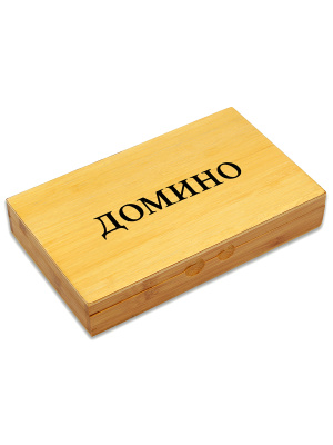 Домино (пластиковые фишки) в деревянной коробке 18x12 см